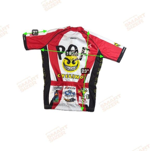 Mumu POF Cycling Jersey Race Cut Red & White Small 100% Polyester Emoji Face - Picture 6 of 6
